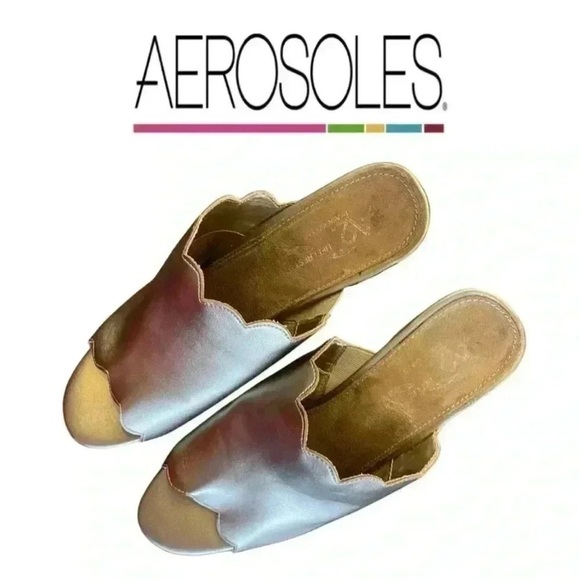 🛍️3/$40 Aerosoles A2 Heel Rest Mules – Metallic Gold / Bronze Women’s Size 12 - Picture 2 of 8